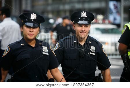 Police Officers On The Streets Of Manhattan