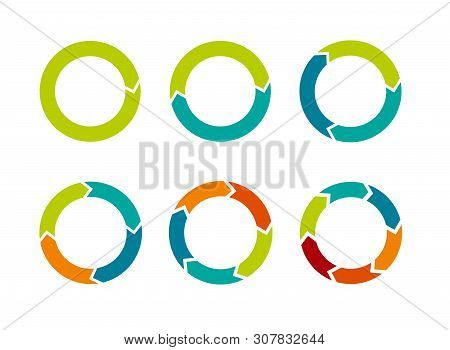 Multicolored Arrows In Circular Motion. Arrow Combinations. Rotation Arrows. Circle Arrow Icon. Recy