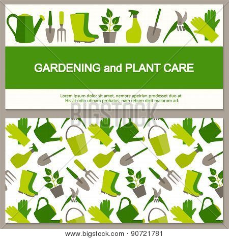 Flat design banner for gardening and horticulture.