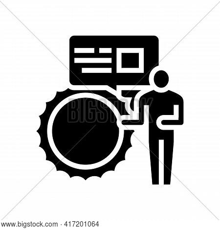 Speaker Talking About Sun In Planetarium Line Icon Vector. Speaker Talking About Sun In Planetarium 