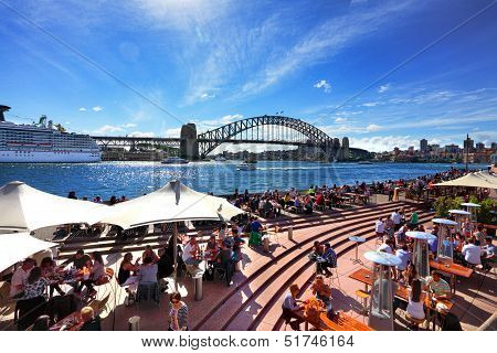 Residents and tourists enjoy Sydney harbour