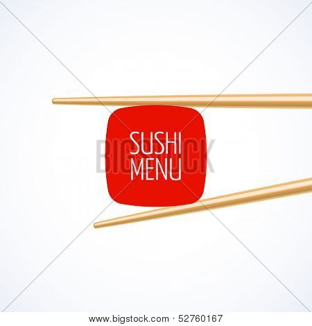 Sushi menu cover template. Vector.