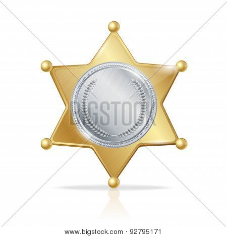 Vector sheriff badge star of the two metals