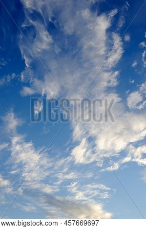 Beautiful Bright Blue Sky With Strato-cumulus Clouds