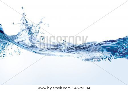 Water Splash Isolated On White.