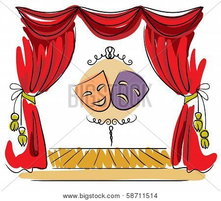 Theater stage vector illustration