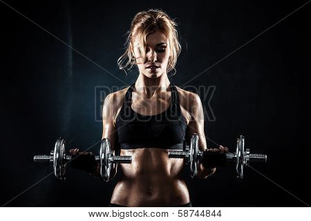 Fitness with dumbbells