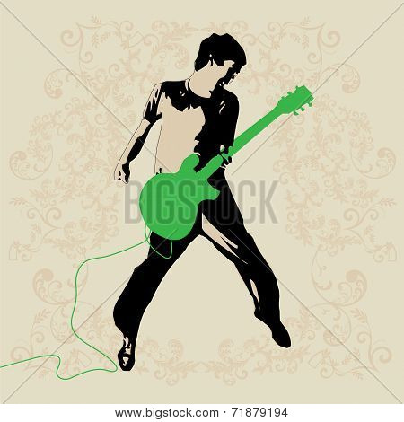 Young Guitar Player Vector