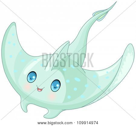 Illustration of cute stingray