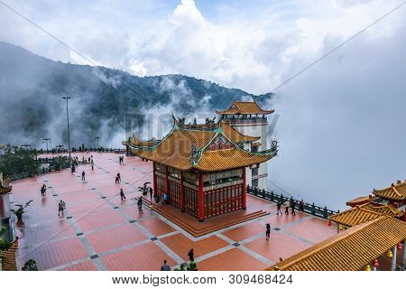 Kuala Lumpur, Malaysia, December 09, 2018: View Of People Traveling At Chin Swee Caves Temple, The T