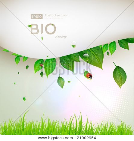 bio concept design eco friendly for summer floral banner