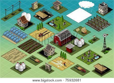 Isometric Farm Set Tiles