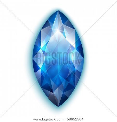 Marquise cut sapphire - eps10 vector