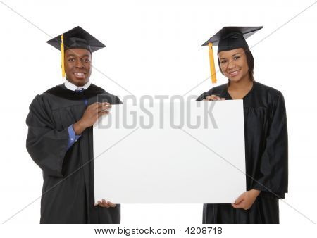 Man And Woman Graduation Sign