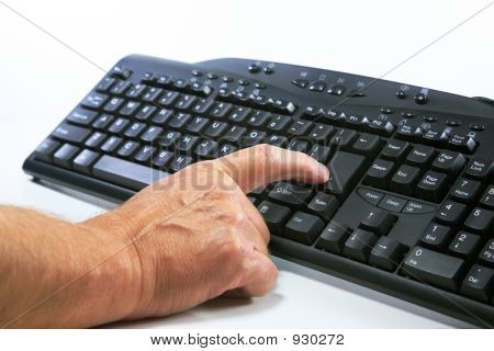 Finger About To Hit Enter Key