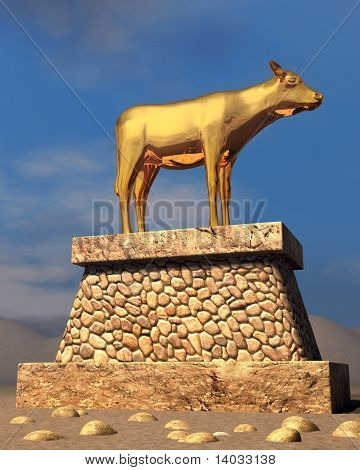 The golden calf as described in the book of Exodus