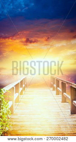 Way To Sky . Stairway To Heaven .  Way To God .  Bright Light From Heaven .  Religious Background  .