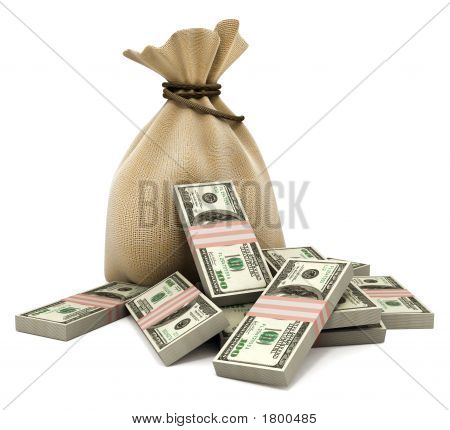 Bag With Money Dollars