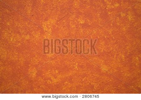 Bright Vibrant Orange Yellow Adobe Wall Mexico