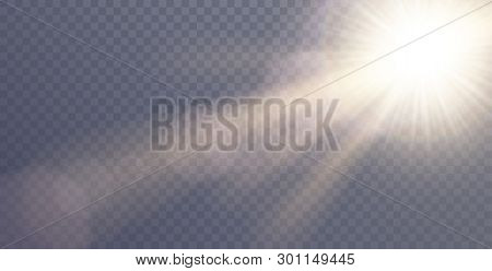 Vector Sunlight Special Lens Flare Light Effect. Sun Flash Shining With Rays And Spotlight. Flares A