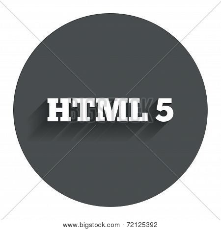 HTML5 sign icon. New Markup language symbol.