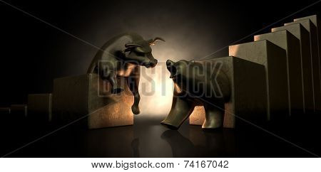 Bull And Bear Market Statues