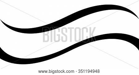 Curved Calligraphic Line Strip, Vector, Ribbon Like Road Element Of Calligraphy Gracefully Curved Li