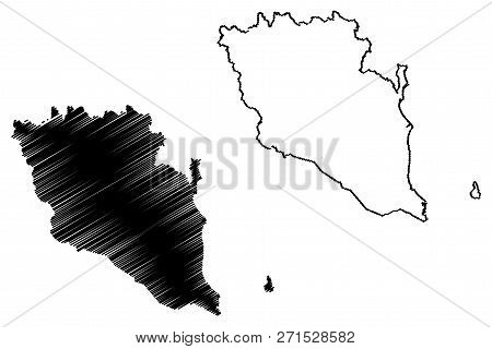 Pahang (states And Federal Territories Of Malaysia, Federation Of Malaysia) Map Vector Illustration,