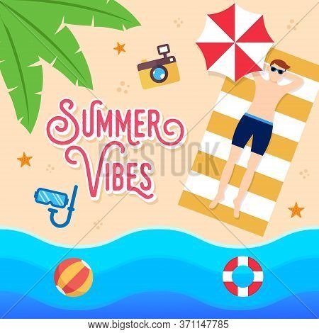 Summer. Summer vector. Summer holiday vector. Summer vector background. Summer vector illustration. Summer holiday design. Summer time. Summer Day vector. Summer Season vector illustration for banner, poster, invitation, party design template.