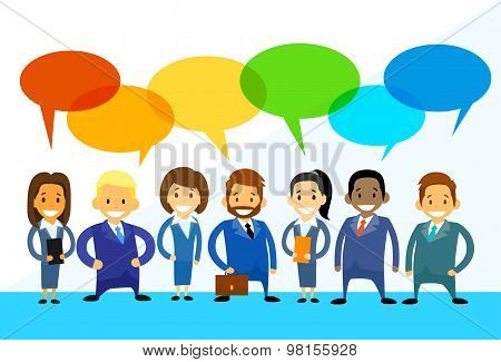 Business Cartoon People Group Talking Discussing Chat