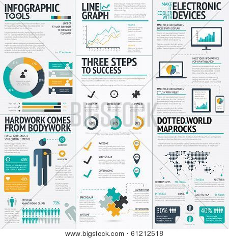 Modern fresh colored business infographic vector illustration elements