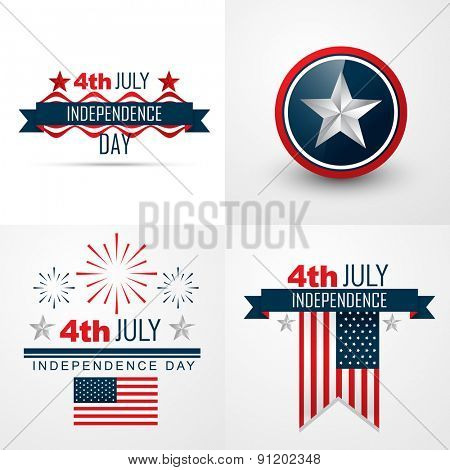 vector set of 4th july american independence day background