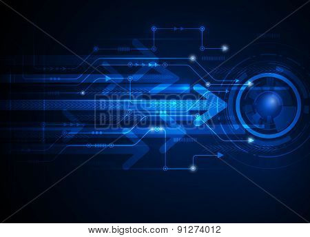 Vector Illustration  Hi-tech Blue Abstract Technology Background