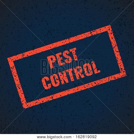 Pest control red grunge stamp sign on blue background. Anti pest inscription. Perfect for exterminator service and pest control companies. Isolated vector illustration.