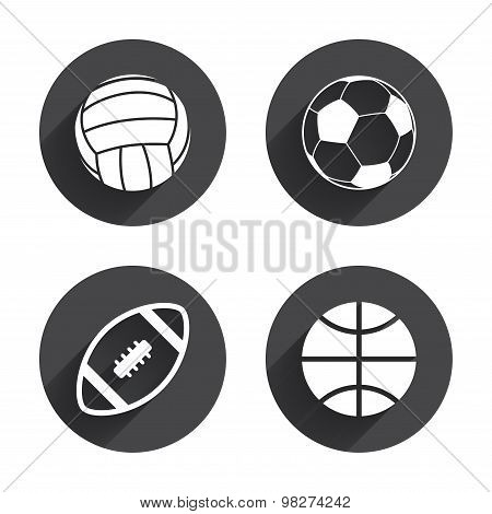 Sport balls. Volleyball, Basketball, Soccer.