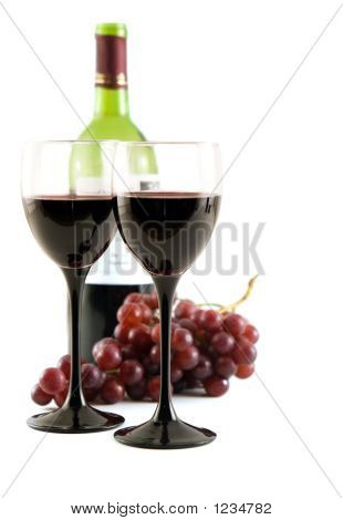 Red Wine And Grapes