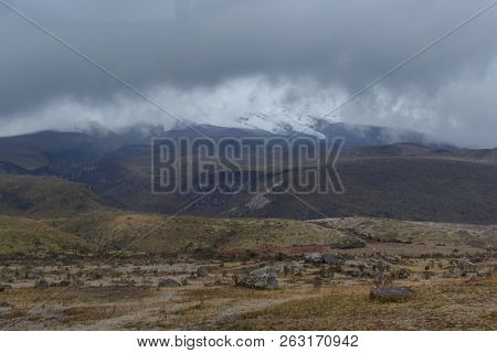 View On The Strato Vulcano Cotopaxi, Ecuador