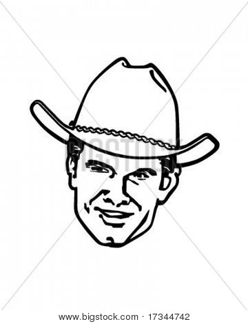 Retro Cowboy - Clip Art