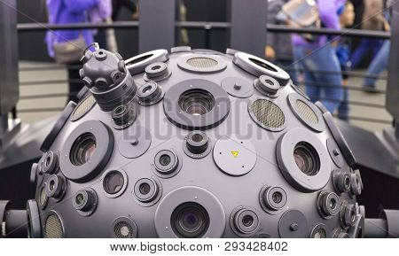 Moscow, Russia - September 28: The Optomechanical Cosmorama Projector Of Planetarium In Moscow. The 