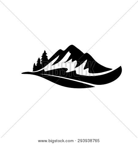 Mountain Logo, Hills Logo, Mountain Symbol, Mountain Icon, Mountain Logo Templat, Vector Design Elem