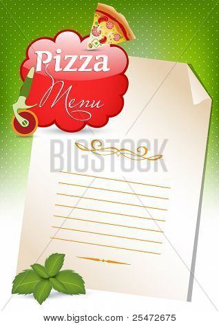 Pizza Menu Template, illustration