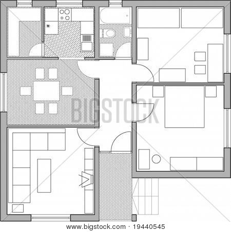 interior in home - vector draw