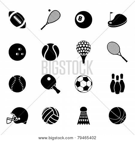 Sport icons set black