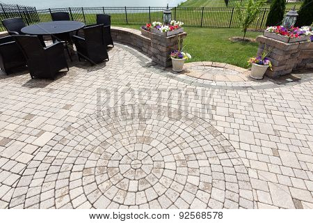 Ornamental Brick Paved Outdoor Patio