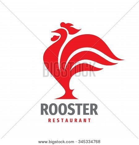 Rooster Logo Design. Chicken Restaurant Vector Logo Sign. Red Cock Logo Symbol. Rooster Logo Concept