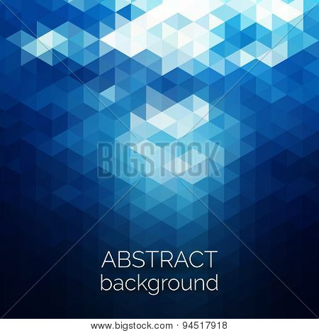 Abstract Triangles Pattern Background. Blue Water Geometric Background.