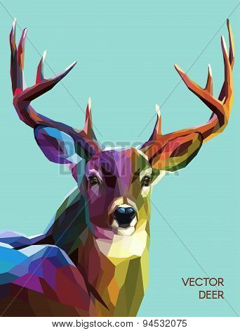 Deer polygonal illustration. Vector  eps 10