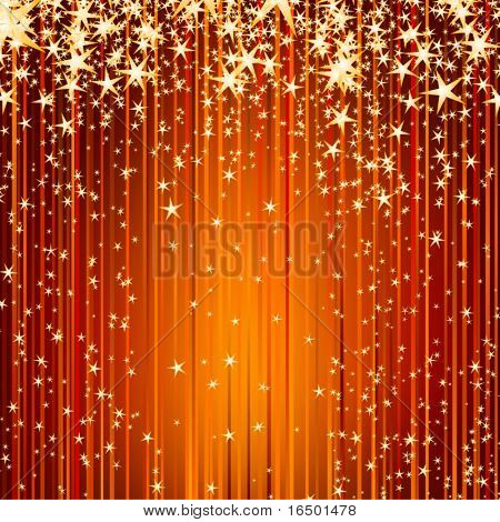 stars descending on a path of golden light  - beautiful Christmas holiday background