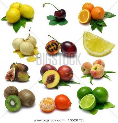 Fruit Sampler - isolated fruits with clipping path