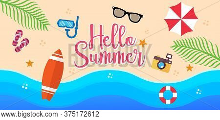 Summer. Summer vector. Summer holiday vector. Summer vector background. Summer vector illustration. Summer holiday design. Summer time. Summer Day vector. Summer Season vector illustration for banner, poster, invitation, party design template.